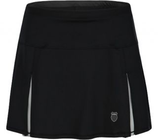 Womens K Swiss Front Pleat Skirt   Black/Black Skorts
