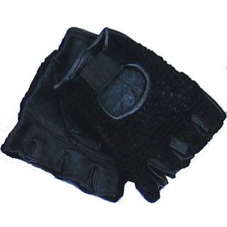 Defender Black X large Leather Fingerless Gloves