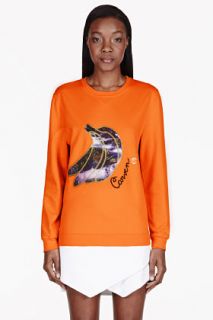 Carven Orange Banana Appliqu Sweater