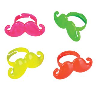 Neon Moustache Ring