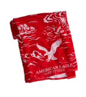 Red AEO Printed Beach Towel, Womens One Size