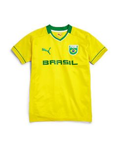 Puma Active Boys Brasil Soccer Tee   Vibrant Yellow