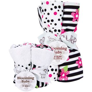 Trend Lab Bib And Burp Cloth Set In Zahara Zebra (Black/pink/white/greenPattern Zahara ZebraContains four (4) bibs and four (4) burp clothsBibs have a hook and loop closurePrinted on front, soft terry on the backMaterials 100 percent cottonBurp cloth di