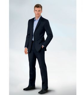 NEW Joseph Slim Fit 2 Button Plain Front Wool Suit  Charcoal/Black Microstripe