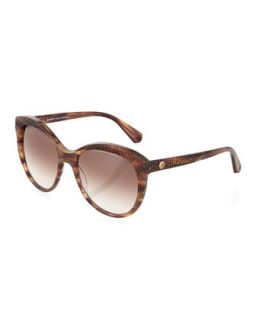 Tortoise Horned Sunglasses, Brown