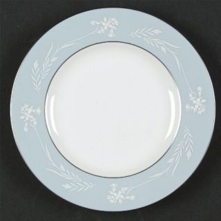 Minton Turquoise Cameo Bread & Butter Plate, Fine China Dinnerware   White Flowe