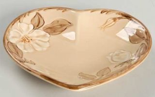 Franciscan Cafe Royal Heart Shaped Dish, Fine China Dinnerware   Embossed Flower