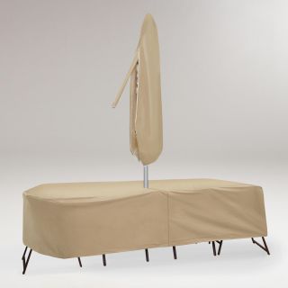 Large Tan Outdoor Oval or Rectangular Table and Chair Cover   World Market