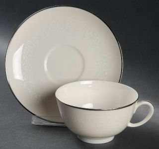Noritake Montblanc Oversized Cup & Saucer Set, Fine China Dinnerware   White Flo