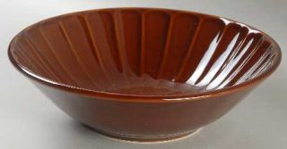 Sango Sundance Brown Soup/Cereal Bowl, Fine China Dinnerware   All Brown,Fluted,
