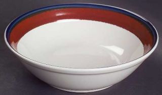Mikasa Fire Song Coupe Cereal Bowl, Fine China Dinnerware   Seibel,Blue&Brown Ba