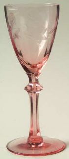 Unknown Crystal Unk6718 Wine Glass   Pink,Gray Cut Flowers,No Trim