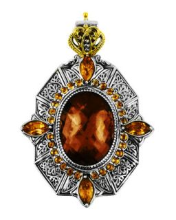 Sterling Silver & 18 Karat Gold Byzantine Pendant