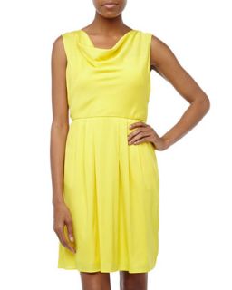 Delilah Cowl Neck Dress, Vibrant Yellow