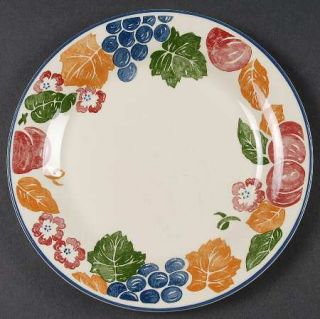 Staffordshire Chianti Salad Plate, Fine China Dinnerware   Fruit&Flowers, Brown