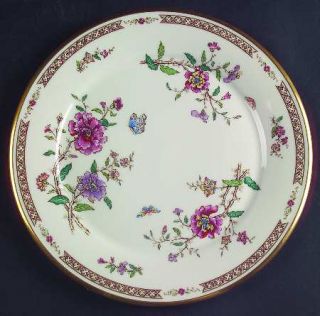 Gorham Secret Garden Salad Plate, Fine China Dinnerware   Pink,Purple Flowers, B