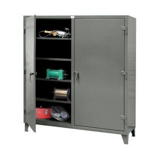Strong Hold Ultra Capacity Double Shift Cabinet   48X24x66   Medium Gray   Medium Gray