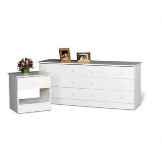 Prepac 6 Drawer Dresser WHD 5828 6, OBD 5828 6, BHD 5828 6 Finish White