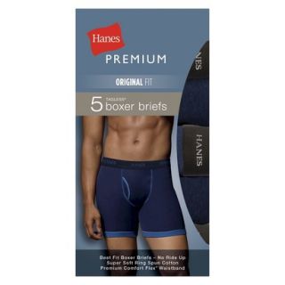 Hanes Premium Mens 5pk Boxer Briefs   Blue   XXL