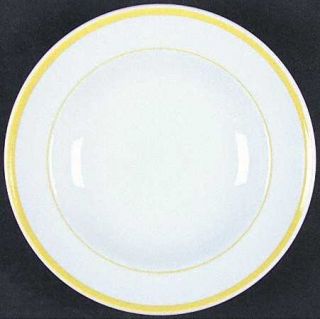 Williams Sonoma Brasserie Yellow (Band&Verge) Large Rim Soup Bowl, Fine China Di