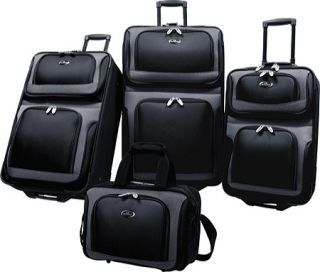 US Traveler New Yorker 4 Piece Luggage Set   Black Luggage Sets