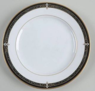 Wedgwood Whitfield Bread & Butter Plate, Fine China Dinnerware   Black/Green Mar