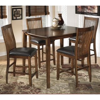 Signature Design By Ashley Stuman Medium Brown 5 piece Dining Room Counter Table Set