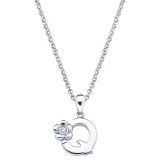 Little Diva Sterling Silver Diamond Accent Initial Q Pendant Necklace   Silver