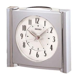 Seiko Silver Get Up & Glow Alarm Clock   QXE418SLH