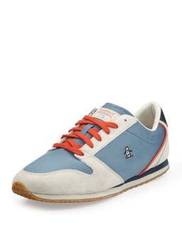 Jogger Suede/Nylon Lace Up Sneaker, Faded Denim