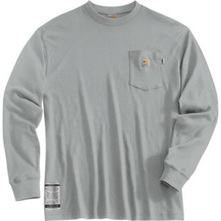 Carhartt Flame Resistant Long Sleeve T Shirt   Light Gray, X Large, Regular