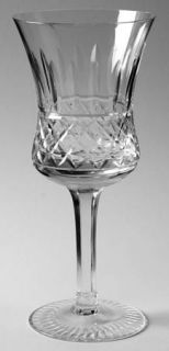 Unknown Crystal Unk13255 Water Goblet   Criss Cross,Vertical&Horizontal Cut