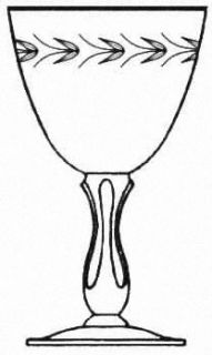 Tiffin Franciscan Patricia Water Goblet   Stem #17660,Cut Leaves,Gold Trim