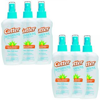 Cutter Skinsations 6 ounce Insect Repellent Spray (pack Of 6) (6 ouncesQuantity Six (6)Clean, fresh scentContains aloe and Vitamin EMoisturizes skinDue to the personal nature of this product we do not accept returns.Due to manufacturer packaging changes,