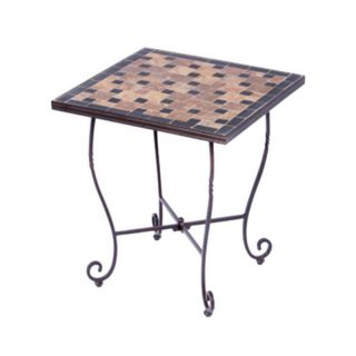 Alfresco Home Recco Mosaic Square Outdoor Side Table Multicolor   28 9226