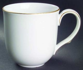 Noritake Lockleigh Mug, Fine China Dinnerware   Gold Bands,Embossed Edge,No Deca