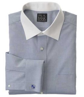 Traveler Pinpoint Solid Spread Collar,French Cuff Dress Shirt JoS. A. Bank