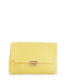 Mini Marlow Leather Chain Clutch, Butter