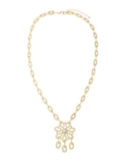 Golden Pave Flower Necklace