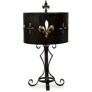 Cast Iron Fleur de lis Cutout Table Lamp