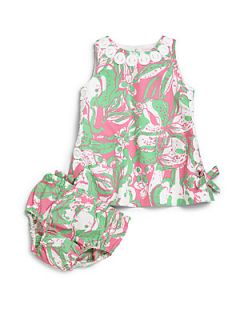 Lilly Pulitzer Kids Infants Baby Lilly Two Piece Shift & Bloomers Set   Pink/Gr