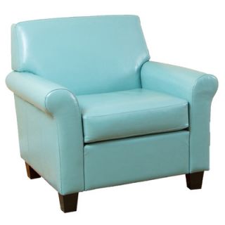 Home Loft Concept Stazzo Modern Leather Club Chair NFN1325 Color Teal Blue