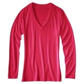 Womens Favorite Long Sleeve V Neck Tee   Established Red   XL