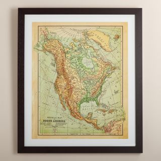 Vintage Style North America Map   World Market