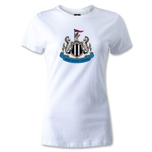 hidden Newcastle United Crest Womens T Shirt (White)