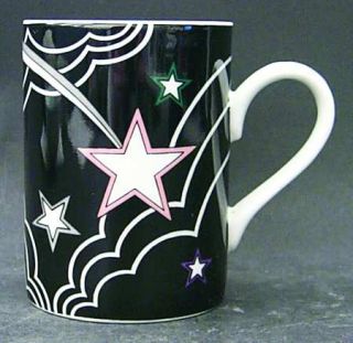 Fitz & Floyd Stardust (Black Background) Mug, Fine China Dinnerware   Moon,Black