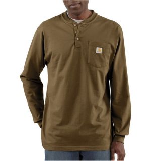 Carhartt Workwear Henley Shirt   Long Sleeve (For Men)   BROWN BOOT (3XL )