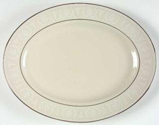 Lenox China Courtyard Platinum 13 Oval Serving Platter, Fine China Dinnerware  