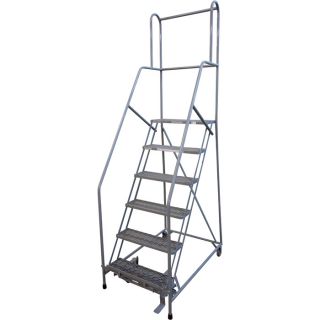 Cotterman (Rolling) Ladder w/CAL OSHA Rail Kit   60 Inch Max. Height