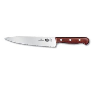 Victorinox   Swiss Army 7.5 in Chefs Knife w/ Wavy Edge & Stiff Blade, Rosewood Handle